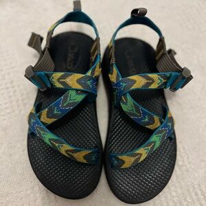 Chaco Z1 Ecotread Blue Green Yellow Arrowhead Hiking Sport Sandal Size 3